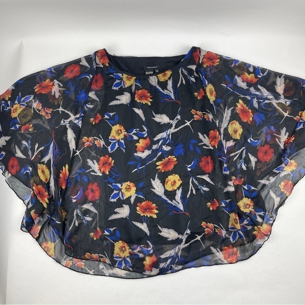 Jules & Leopold Blouse Womens Small Petite Black Floral Lined Tank Top
